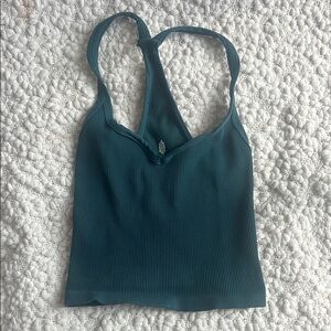 Free People Teal Ribbed Women's Top